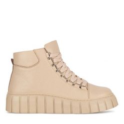 Trzewiki Sergio Bardi. Brązowe botki damskie Sergio Bardi, bez obcasa, na koturnie, bez zapięcia. Za 174.99 zł.