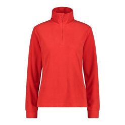 Damski polar CMP. Czerwone bluzy sportowe damskie CMP, bez wzorów, z polaru, bez kaptura, narciarskie. Za 196.50 zł.