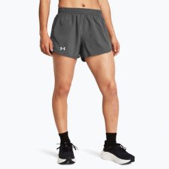 Spodenki do biegania damskie Under Armour Fly By 3". Szare szorty sportowe damskie Under Armour, bez wzorów, sportowe, do biegania. Za 89.99 zł.