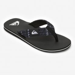 Japonki męskie Quiksilver Molokai Layback. Czarne buty sportowe męskie Quiksilver, z bawełny, bez zapięcia. W wyprzedaży za 89.99 zł.