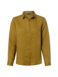 Franco Callegari bluzka lniana Kobiety len zielony, 46. Zielone bluzki damskie Franco Callegari, bez wzorów, ze lnu, eleganckie, bez kołnierzyka, bez ramiączek. Za 249.95 zł.