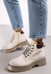 Beżowe Traperki z Lekkim Ociepleniem Malak. Brązowe śniegowce i trapery damskie Born2be. Za 94.99 zł.