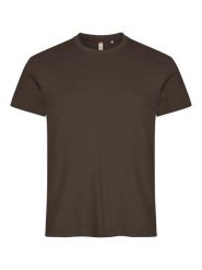 Clique Basic-T T-shirt męska dopasowana 100% bawełny. Brązowe t-shirty męskie CLIQUE, m, bez wzorów, z bawełny, bez kołnierzyka. Za 81.37 zł.