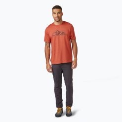 Koszulka męska Rab Mantle Mountain Tee. Brązowe koszulki sportowe męskie RAB, m, bez wzorów, bez kołnierzyka, bez ramiączek, trekkingowe. Za 139.99 zł.