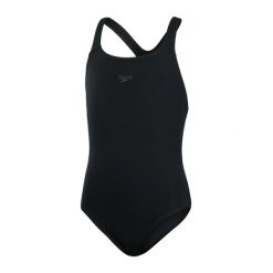 Dziewczęcy jednoczęściowy kostium kąpielowy Speedo Eco+ Medalist. Czarne stroje kąpielowe dla dziewczynek Speedo, bez wzorów, z materiału. Za 90.50 zł.
