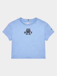 Tommy Hilfiger T-Shirt KG0KG07437 D Niebieski Regular Fit. Niebieskie t-shirty i topy dla dziewczynek Tommy Hilfiger, bez wzorów, z bawełny, bez ramiączek. Za 209.99 zł.