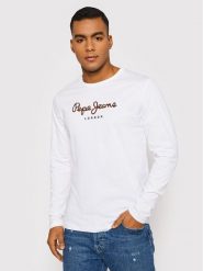 Pepe Jeans Longsleeve Eggo PM508209 Biały Regular Fit. Białe bluzki z długim rękawem męskie Pepe Jeans, m, bez wzorów, z bawełny, bez kołnierzyka. Za 119.99 zł.