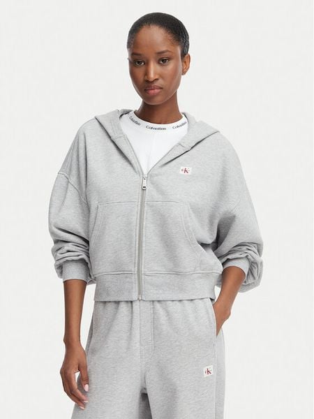 Calvin Klein Bluza LV047C216G Szary Regular Fit. Szare bluzy damskie Calvin Klein, xl, bez wzorów, z bawełny, bez kaptura. Za 383.99 zł.
