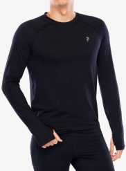 Bluza termoaktywna męska Peak Performance Spirit Crew. Czarne bluzy męskie Peak Performance, na zimę, l, bez wzorów, z elastanu, bez kaptura. Za 214.49 zł.