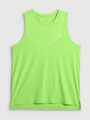 4F Koszulka do biegania regular szybkoschnąca męska - zielona S. Zielone koszulki sportowe męskie 4f, m, bez wzorów, z materiału, bez kołnierzyka, bez ramiączek, do biegania. Za 119.99 zł.