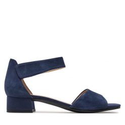 Sandały Caprice. Niebieskie sandały damskie Caprice, bez wzorów, bez obcasa, na płaskiej podeszwie, bez zapięcia. Za 189.99 zł.