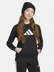 Adidas Bluza Glam Graphic JV5267 Czarny Regular Fit. Czarne bluzy dla dziewczynek Adidas, bez wzorów, z syntetyku, bez ramiączek, bez kaptura. Za 199.99 zł.