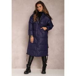 Granatowa Kurtka Pikowana Długa Pelo. Niebieskie kurtki damskie Renee, na zimę, l, z aplikacjami, bez kaptura. Za 289.99 zł.