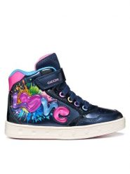 Geox Sneakersy J Skylin Girl J668WB 0NFKC C4243 S Granatowy. Niebieskie buty sportowe dziewczęce Geox, bez wzorów, ze skóry, bez zapięcia. Za 319.99 zł.
