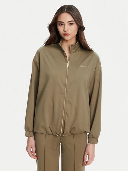 Guess Bluza V5YL09 KCX42 Brązowy Regular Fit. Brązowe bluzy damskie Guess, xxs, z aplikacjami, z syntetyku, bez kaptura. Za 259.99 zł.