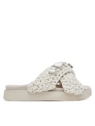 Klapki damskie INUIKII WOVEN STONES. Białe klapki damskie Inuikii, bez wzorów, z bawełny, eleganckie, bez obcasa. Za 849.99 zł.