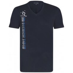 Sir Raymond Tailor T-Shirt Męski Hogans L Ciemny Niebieski. Niebieskie t-shirty męskie Sir Raymond Tailor, z nadrukiem. Za 49.00 zł.