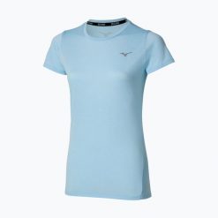 Koszulka do biegania damska Mizuno Core Tee. Niebieskie koszulki sportowe damskie Mizuno, l, bez wzorów, z materiału, bez kołnierzyka, bez ramiączek, do biegania. Za 94.99 zł.
