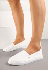 Białe Tenisówki Vices Basic z Materiałowymi Gumkami Aretela. Białe trampki i tenisówki damskie Renee, bez wzorów, z jeansu, eleganckie, bez zapięcia. Za 49.99 zł.