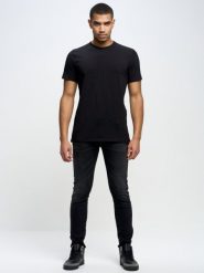 Koszulka męska z bawełny supima czarna Supiclassic 906. Czarne t-shirty męskie Big Star, l, bez wzorów, z bawełny, klasyczne, bez kołnierzyka. Za 119.99 zł.
