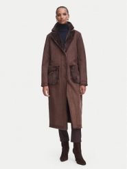 Rinascimento Kożuch sztuczny CFC0127144003 Brązowy ciemny Regular Fit. Brązowe płaszcze damskie Rinascimento, xs, bez wzorów, z syntetyku, bez kaptura. Za 974.99 zł.