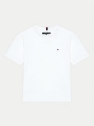 Tommy Hilfiger T-Shirt KB0KB09601 S Biały Regular Fit. Białe t-shirty dla chłopców Tommy Hilfiger, bez wzorów, z bawełny, bez ramiączek. Za 79.99 zł.