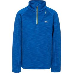 Bluza polarowa w kolorze niebiesko-zielonym. Niebieskie bluzy dla chłopców Trespass Kids, bez wzorów, z materiału, bez ramiączek, bez kaptura. W wyprzedaży za 87.95 zł.