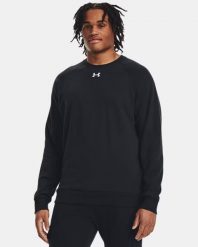 Under Armour UA RIVAL FLEECE CREW Bluza męska. Czarne bluzy męskie Under Armour, m, bez wzorów, z dzianiny, bez kaptura. Za 139.99 zł.