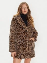 Vero Moda Futro Lissy 10328799 Brązowy Loose Fit. Brązowe płaszcze damskie Vero Moda, s, bez wzorów, z futra, bez kaptura. Za 359.99 zł.