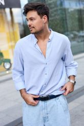 Pasek męski skórzany klamra automatyczna granatowy Beltimore A49 : Kolory - granatowy, Rozmiar pasków - r.130-145 cm. Niebieskie paski damskie bez wzorów, ze skóry, wizytowe. Za 64.99 zł.