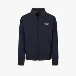 Kurtka Bear Surfer Bomber granatowa. Niebieskie kurtki męskie BEAR, na jesień, uniwersalny, bez wzorów, z materiału, bez kaptura. Za 380.66 zł.
