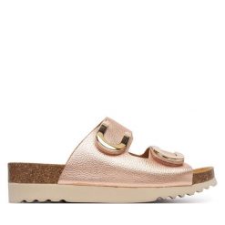 Klapki Scholl. Czerwone klapki damskie Scholl, bez wzorów, bez obcasa. Za 389.99 zł.