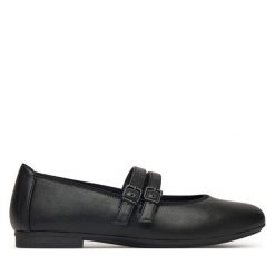 Baleriny Jana. Czarne baleriny damskie JANA, bez wzorów, bez obcasa. Za 139.99 zł.