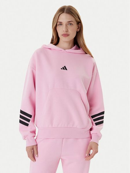 Adidas Bluza Future Icons 3-Stripes JE0183 Różowy Loose Fit. Czerwone bluzy damskie Adidas, xs, bez wzorów, z bawełny, bez kaptura. Za 189.99 zł.