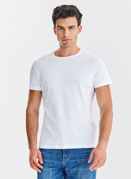 PAKO LORENTE – Biały t-shirt męski. Białe t-shirty męskie Pako Lorente, m, bez wzorów, z bawełny, bez kołnierzyka. Za 119.99 zł.