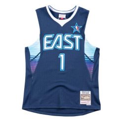 Koszulka NBA All Star East Allen Iverson. Niebieskie koszulki sportowe męskie Mitchell & Ness, bez wzorów, bez kołnierzyka, bez ramiączek, do koszykówki. Za 573.00 zł.