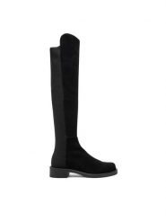 Stuart Weitzman Muszkieterki 5050 Bold Boot SG654 Czarny. Czarne kozaki damskie Stuart Weitzman, ze skóry, bez obcasa, na płaskiej podeszwie. Za 3,629.00 zł.