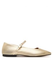 Tommy Hilfiger Baleriny Hilfiger Gold Ballerinas FW0FW09320 Złoty. Żółte baleriny damskie Tommy Hilfiger, bez wzorów, ze skóry, bez obcasa. Za 569.99 zł.