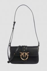 PINKO Czarna kopertówka Love One Mini Slouchy Fl Vitello Morbido. Czarne kopertówki damskie Pinko, bez wzorów, ze skóry, eleganckie, bez dodatków. W wyprzedaży za 1,129.99 zł.