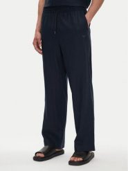 Emporio Armani Spodnie materiałowe EM000586 AF12356 UB102 Granatowy Regular Fit. Niebieskie spodnie materiałowe męskie Emporio Armani, l, bez wzorów, ze lnu. Za 449.99 zł.