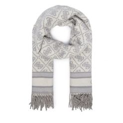 Szalik Guess. Szare szaliki i chusty damskie Guess, z aplikacjami. Za 194.99 zł.