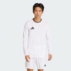 Koszulka Entrada26 Long Sleeve Jersey. Białe koszulki sportowe męskie Adidas, bez wzorów, z dzianiny, bez kołnierzyka, bez ramiączek, do piłki nożnej. Za 73.99 zł.
