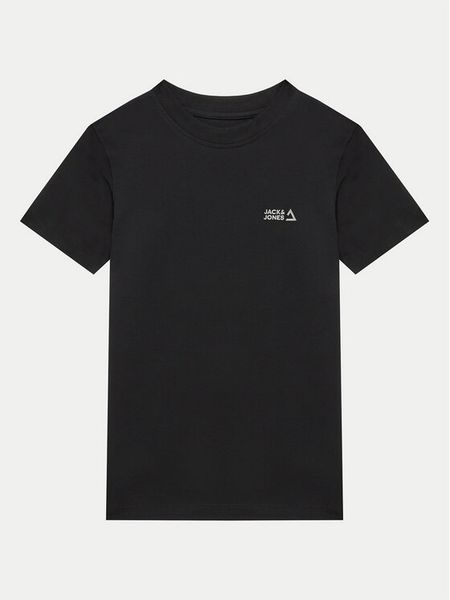 Jack & Jones Junior T-Shirt Cloud 12263361 Czarny Standard Fit. Czarne t-shirty dla chłopców Jack & Jones Junior, bez wzorów, z bawełny, bez ramiączek. Za 39.99 zł.