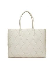 Calvin Klein Torebka Ck Woven Medium Shopper K60K612994 Biały. Białe torebki shopper damskie Calvin Klein, bez wzorów, ze skóry, bez dodatków. Za 459.99 zł.
