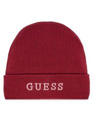 Guess Czapka AW5189 POL01 Bordowy. Czerwone czapki i kapelusze damskie Guess, na zimę, z aplikacjami, z materiału. Za 119.99 zł.