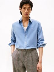 Tommy Hilfiger koszula sztruksowa Mężczyźni Regular Fit Bawełna niebieski, M. Niebieskie koszule męskie Tommy Hilfiger, m, bez wzorów, z bawełny, klasyczne, bez kołnierzyka, bez ramiączek. Za 409.95 zł.