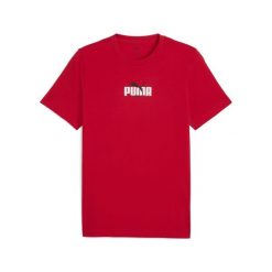 Męska koszulka z grafiką i napisem PUMA PUMA For All Time Red. Czerwone koszulki sportowe męskie Puma, m, bez wzorów, bez kołnierzyka, bez ramiączek, na fitness i siłownię. Za 72.99 zł.