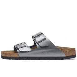 Klapki Birkenstock Arizona, Birko Flor Damskie. Czarne klapki damskie Birkenstock, bez wzorów, bez obcasa. Za 383.30 zł.