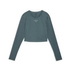 Koszulka damska o skróconym kroju z długim rękawem PUMA x HYROX PWRMODE PUMA. Zielone t-shirty damskie Puma, l, bez wzorów, z dzianiny, klasyczne, bez kołnierzyka. Za 249.00 zł.