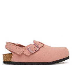 Sandały Birkenstock. Czerwone sandały dziewczęce Birkenstock, bez zapięcia. Za 299.99 zł.